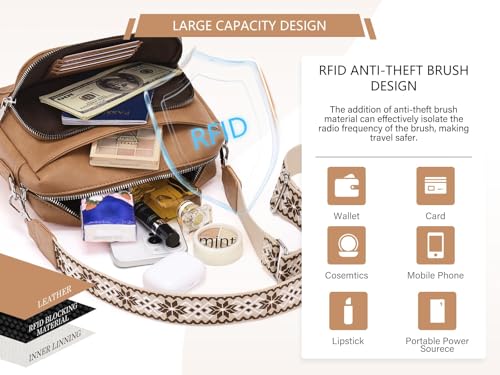 Miniatura 6 de Muiikola Bolso Bandolera Para Mujer, Bolso Cruzado Para Mujer, Pequeño, De Piel Sintética, Bandolera Para Mujer Con Correa De Hombro Verstelbaar