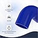 Endure 90 Degree Elbow Coupler Silicone Hose 4-Ply, 2.5-Inch(63mm), Couplers for Hig Performance Vehicles, Intake Piping, Length(102mm), Thickness (5mm), Automotive Silicone Hose - Blue