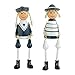 SOIMISS 2 Unids Náutico Sentado Marinero Muñecas de Madera Pierna Larga Pareja Figurine Muñecas Escritorio Mesa Estante Superior Figurine Centro Decoración