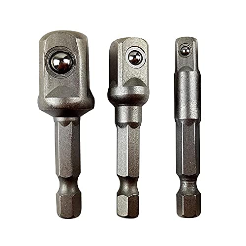 H9 1/4-Inch Hex Shank to Square Head Drive 1/4" 3/8" 1/2" Insert for power Drill to Quick Change Hex Nut Driver Wrench Socket use in Automotive and Home Repair Tool Kits (Metallic) -3 Piece Set (B09HKRS3MD) Amazon Price History, Amazon Price Tracker