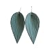 Genuine Italian Leather & Sterling Silver Leaf Earrings // Seafoam Green Weave Leather // Joanna Gaines Inspired // Lightweight Statement Earrings