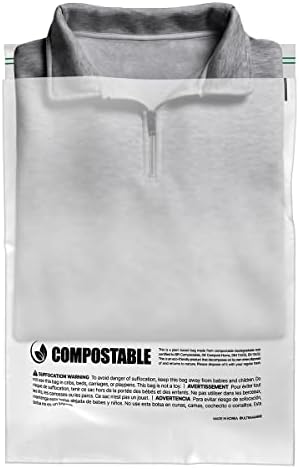Eco Friendly Clear Poly Bags with Suffocation Warning - 10" x 13" (100 Count) - Strong Self Seal - Biodegradable Premium Frosted Bag for Packaging