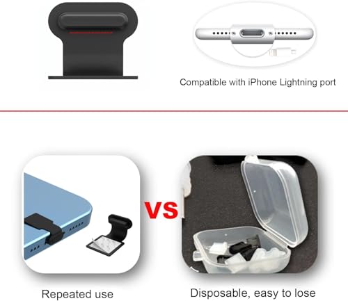Image of MAK Type C Charging Port Dust Protection Caps, USB C Anti-Lost Dust Plugs Silicone Protectors Type C Plug Covers with Removable Adhesive Compatible with Mobile, Laptop (Black- 6Pc)