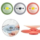 El paquete incluye: 3 tapones de drenaje con diseño de pájaro carpintero. (verde, gris, rosa)