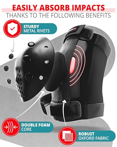 Image of SKATEWIZ Kids Knee Pads and Elbow Pads Set - Wrist Guards for Skateboarding - Smash - Size S Black - Skating Protective Gear, Roller Skates, Skateboard - Ice Skating Kids