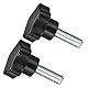 CoCud Stern Klemmknöpfe M12 x 40mm Stecker Gewinde 47mm Kopf Plastik Daumen Schraube Griffe Hand Knöpfe Gewinde Bolzen Schwarz - (Verwendung: für Drehmaschinen) 2Stk