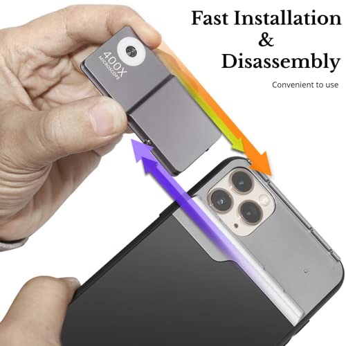 Image of Portable Digital Microscope Camera Attachment for Smartphone - 400x HD Small Mini Phone Microscope Lens for Microworld - Kids & Adults