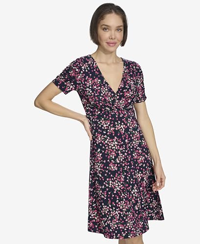 Image of Tommy Hilfiger Floral Ruche Empire Waist Fit-and-Flare