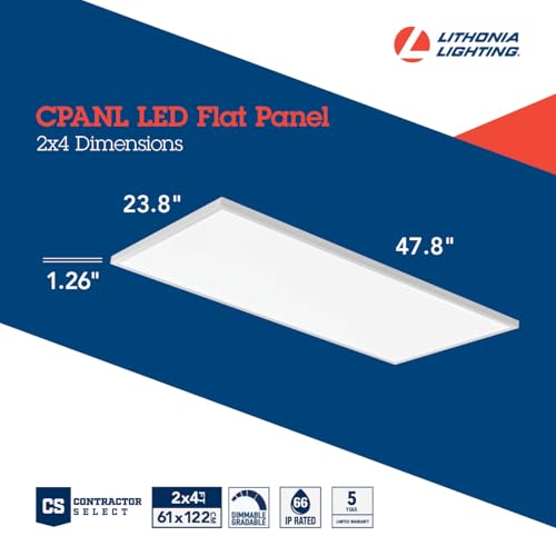 Image of Lithonia Lighting 2x4 LED Flat Panel Light Adj Lumens, 3500K /4000K /5000K