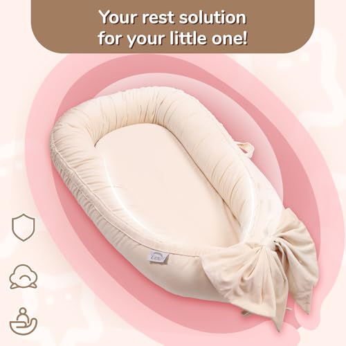 Image of EAQ Baby Lounger, Infant Lounger for Newborn,Portable Baby Nest Cover Breathable & Soft, Newborn Essentials