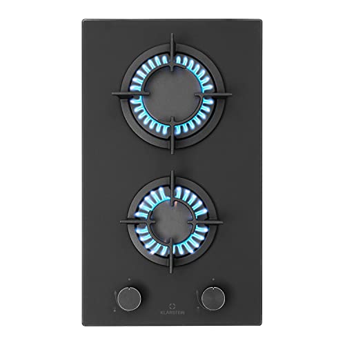 Klarstein Table de Cuisson à Gaz, Plaque de Cuisson Gaz à 2 Brûleurs, Table de Cuisson Electrique à 2 Feux de 4200W, Cuisiniere Gaz, Gaziniere Gaz avec...
