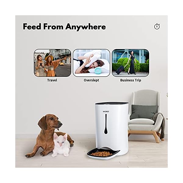 WOPET-Automatic-Pet-Feeder-Food-Dispenser-for-Cats-and-DogsFeatures-Distribution-Alarms-Portion-Control-Voice-Recorder-Programmable-Timer-for-up-to-4-Meals-per-Day Automatic Food Dispenser for Dogs