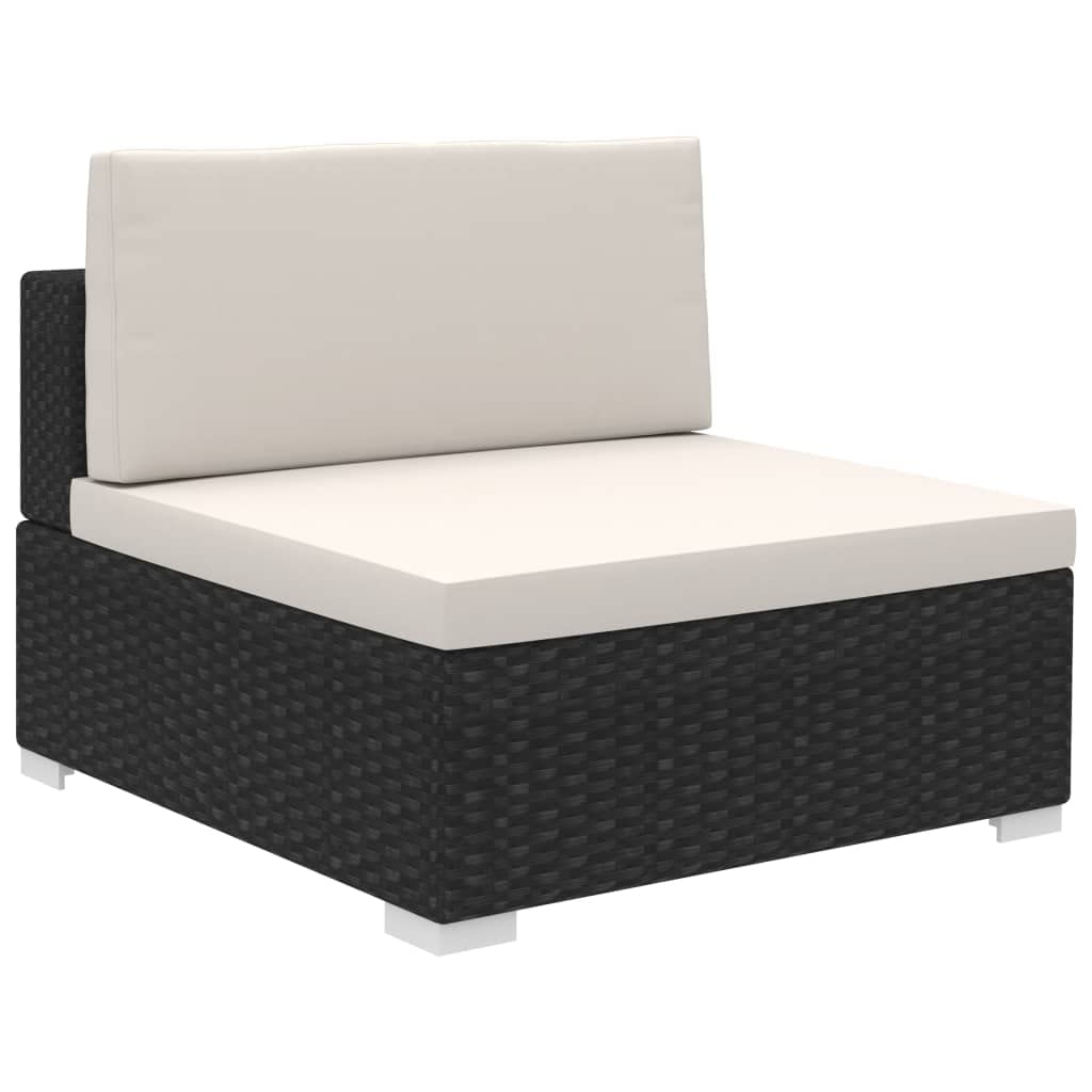 vidaXL Set di 20 sedie da giardino in polyrattan, colore nero