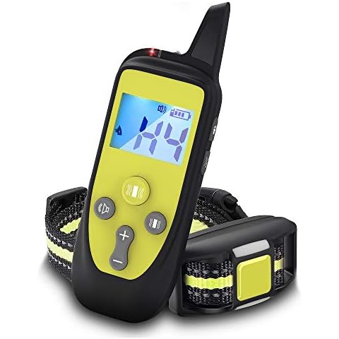Wizco Remote Control Barking Training Collar with Safety Lock & Flashing Light, USB Rechargeable, Beep Vibrations Training Modes, Up to 1000 Yards Remote Range New Remote Anti bark Collar (GREEN) Cover
