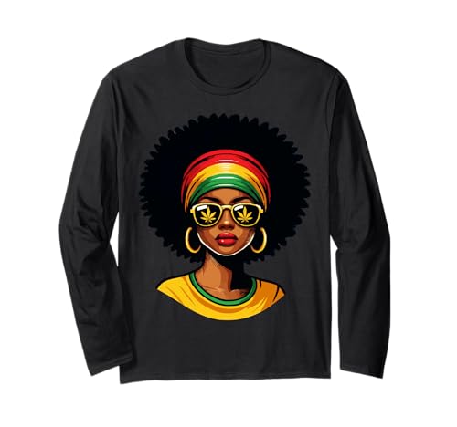 Africa Woman Headscarf Nubian Melanin Popping Black History Manga Larga