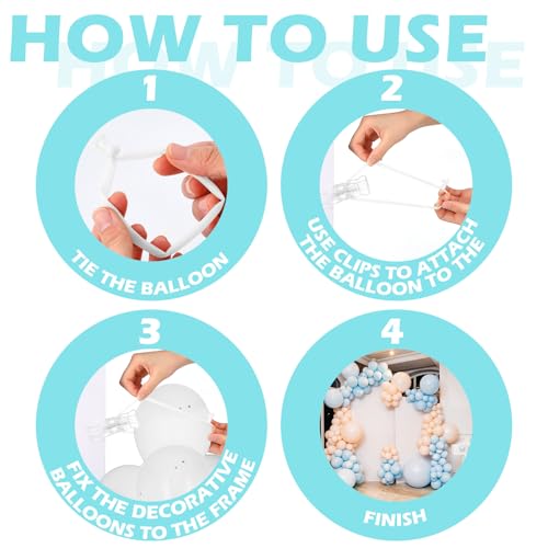 Image of Amyhill 10 Pack 3.5 Inch Balloon Arch Clips 100 Pcs 260 Long Balloons Kit | 3.5 Inch Large Heavy Duty Clip, Plastic Transparent, White 260 Long Balloons, For Arch Backdrop Garland, Long Twisting Decor