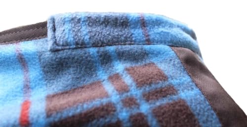 Image of 80 inch Horse Polar Fleece Cooler Moisture Wicking Exercise Blanket Sky Blue Plaid 43EE14