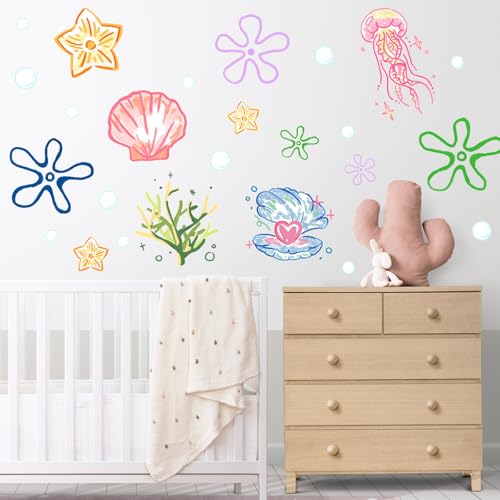 FYSUIMU 9 hojas de vinilos decoración temática oceánica miniatura 2