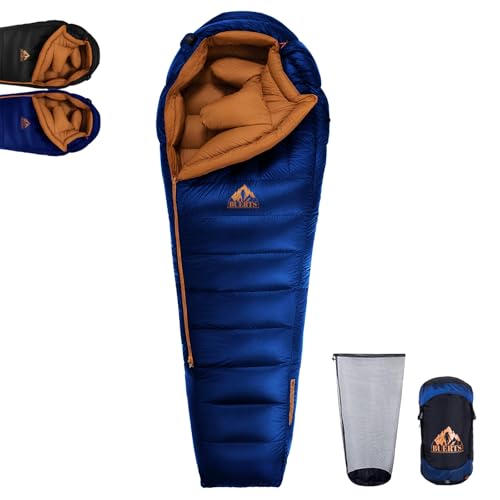 ultralight down sleeping bag for 0℃ to -12℃,xxl large size adult winter sleeping bag,0 degrees lightweight and portable,suitable for hiking,camping,outdoor,road trip.