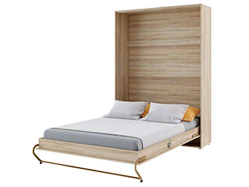 Mirjan24  Schrankbett Concept Pro I Vertical, Wandklappbett inkl. Lattenrost, Bettschrank, Wandbett, Schrank mit integriertem Klappbett, Funktionsbett, Farbauswahl, (140×200 cm, Weiß) - 2