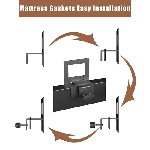 6 Stück Matratzenhalter für Bettrahmen rutschfeste Matratzendichtungen,Matratzenstopp für Metall-Bettgestell Einfache Boxspringbett Antirutschmatte,Matratzenstopper, Matratzenverbinder, Schwarz