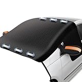 Car Windshield Snow Cover for Renault Clio IV 2012-2015 2016 2017 2018 2019​ with Side Mirror Covers Waterproof Windproof Sunshade Protector Car Ice and Snow Shield,Orange