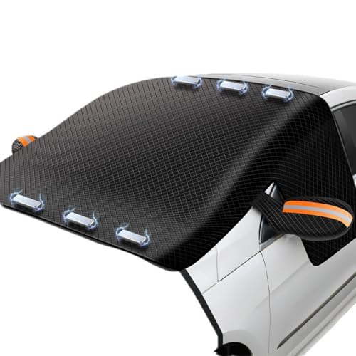 Car Windshield Snow Cover for Renault Clio IV 2012-2015 2016 2017 2018 2019​ with Side Mirror Covers Waterproof Windproof Sunshade Protector Car Ice and Snow Shield,Orange