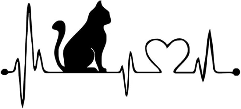 Amazon Fr Drole Bande Dessinee Chat Battement De Coeur Decoratif Autocollant De Voiture Impermeable Animal Auto Car Styling Stickers Accessoires
