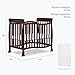 Dream On Me Violet 4-in-1 Convertible Mini Baby Crib & Changer & Storage in Espresso, Pinewood, GreenGuard Gold & JPMA, 1” Mattress Pad, 3 Mattress Heights, Converts to Mini Day & Twin-Size Bed