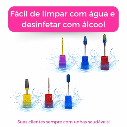 Kit 6 Brocas Tungstênio 720 Umbrella Bullet Flame Smooth Top