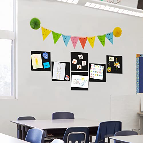 Tikea Felt Bulletin Boards 6 Pack Square Pin Boards With 35 Push Pins Wall Decor Photo Memo Display Notice Board For Office Home Classroom 12 In. X 12 In, Black #TOP4