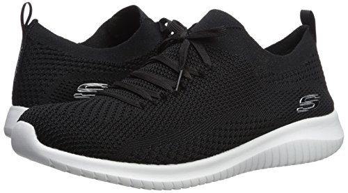 Skechers Ultra Flex Statements Tênis feminino, Black/White, 8