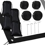 Sweetude 12 Pieces Beach Volleyball Lines Sand Anchors and Drawstring Sand Bags Set Official Court Size Volleyball Boundary Lines for Outdoor Grass Backyard, 2' Wide, 26.3' x 52.6'