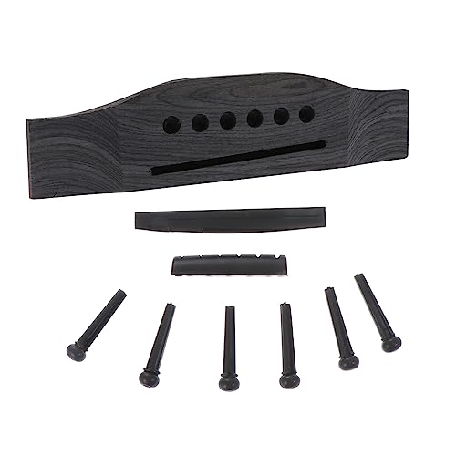 OFFSCH フォークギター用ブリッジピン ギターパーツ 修理用アクセサリー サドル ナット含む 持ち運び便利 軽量設計