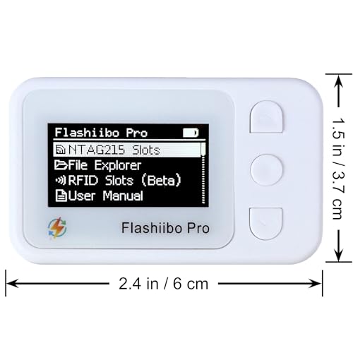 Image of Flashiibo Pro NFC Emulator, NFC Tag Emulator, 3000+ Saves, Unlimited Rewrite, Auto UID Regen, Rechargeable Battery , 1.4 inch OLED Screen, Compatible with 50+ Games on Switch 1 & 2 (White)