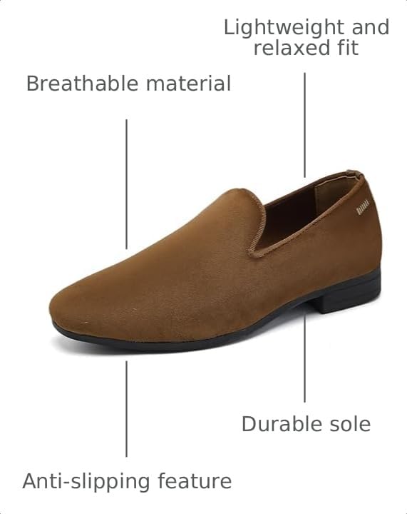 Image of UUBARIS Mens Velvet Loafers Slip-on Dress Shoes Fashion Style Driving Shoes Classic Tuxedo Shoes Casual Oxford Shoes