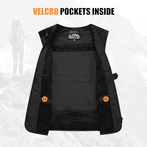 Image of AOTORR Mens Outdoor Work Safari Cargo Photo Travel Fishing Vests for Men with Multi-pockets