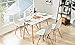 GreenForest Dining Table with Slick Top Wood Legs,Modern Mid Century Kitchen Table with Black Criss-Cross Metal Bars for Dining Room,Living Room,Small Spaces,44 x 30 Inch,White