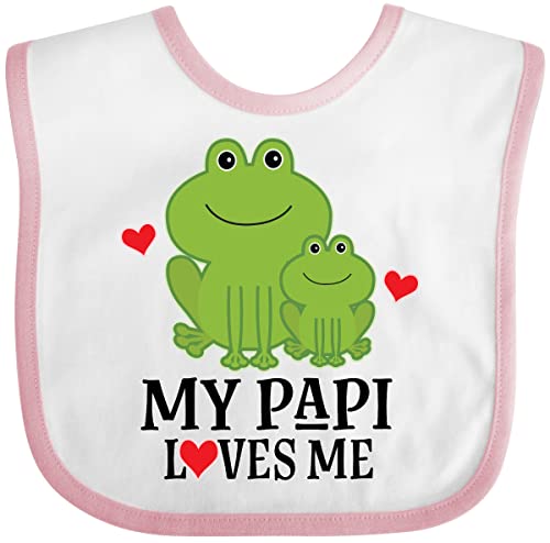 inktastic My Papi Loves Me Grandson Frog Baby Bib