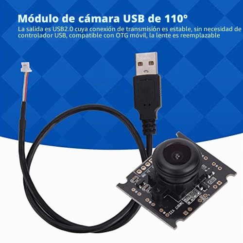 Módulo de Cámara Usb, PlaCA de Cámara Web Hd Gran Angular Ov3660 2048X1536 15Fps Usb 2.0 Otg Compatible con Proyectos Mini Negro 30X25X14Mm 1 Paquete