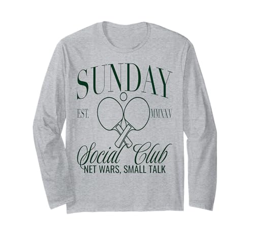 Sunday Club   Red de Tenis de Mesa, diseño de Charla pequeña Manga Larga