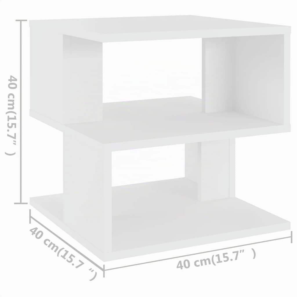 vidaXL Table d'appoint Blanc 40x40x40 cm Aggloméré