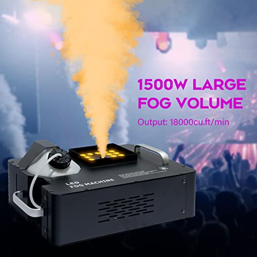 Máquina de humo para fiestas TENGCHANG 1500 W, RGB 3 en 1 con 24 luces LED, control DMX y mando a distancia inalámbrico miniatura 4
