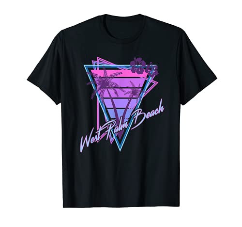 West Palm Beach Florida Souvenirs Vaporwave Palm Trees T-Shirt