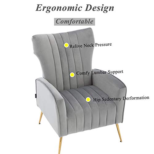 Sillón Plegable Terciopelo Gris miniatura 7