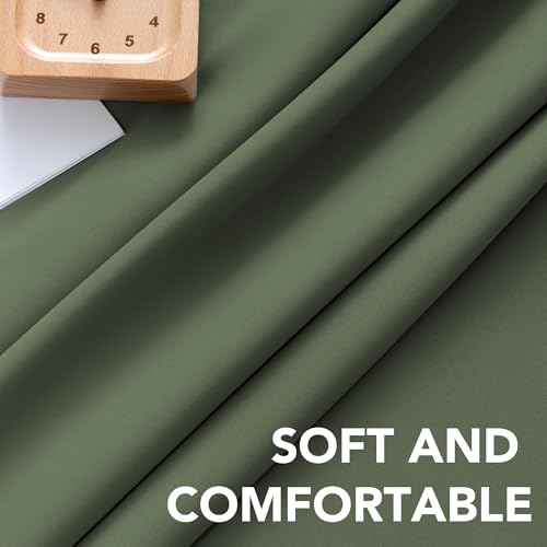Image of H.VERSAILTEX Blackout Curtains Thermal Insulated Window Treatment Panels Room Darkening Blackout Drapes for Living Room Back Tab /Rod Pocket Bedroom Draperies (2 Panels, Bronze Green, 52 x 96 Inch)