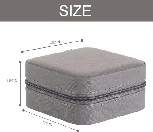 Image of KElofoN 5 packTravel jewelry case Travel jewelry box Travel Jewelry Organizer Small Jewelry Organizer Box for Girls Women with Mirror (Grey-5)
