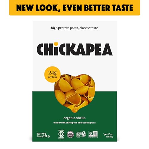 image for Chickapea Organic Chickpea Pasta - Shells - 8 oz (Pack of 6), 8 Ounce 