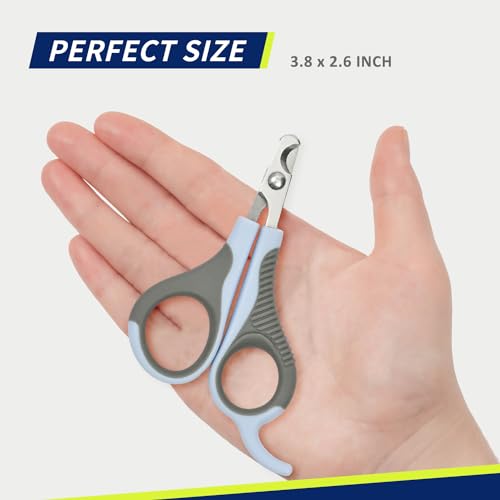 Image of WePet Pet Nail Clippers U07.2, Professional Claw Trimmer, Scissor for Cats, Puppies, Kittens, Hamsters, Rabbits and Small Animals, Sharp, Safe, Small, Grey /Blue (Pack of 2)