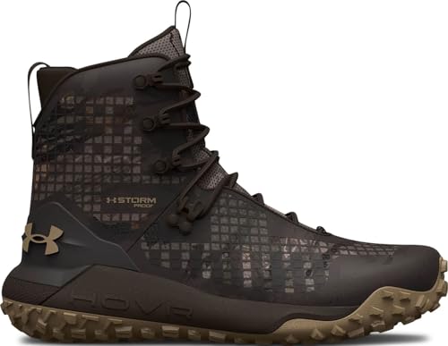 Under Armour Whitetail HOVR Dawn 2.0 Waterproof Boots UA Forest AS Camo/Maverick Brown/Bayou Size 12...